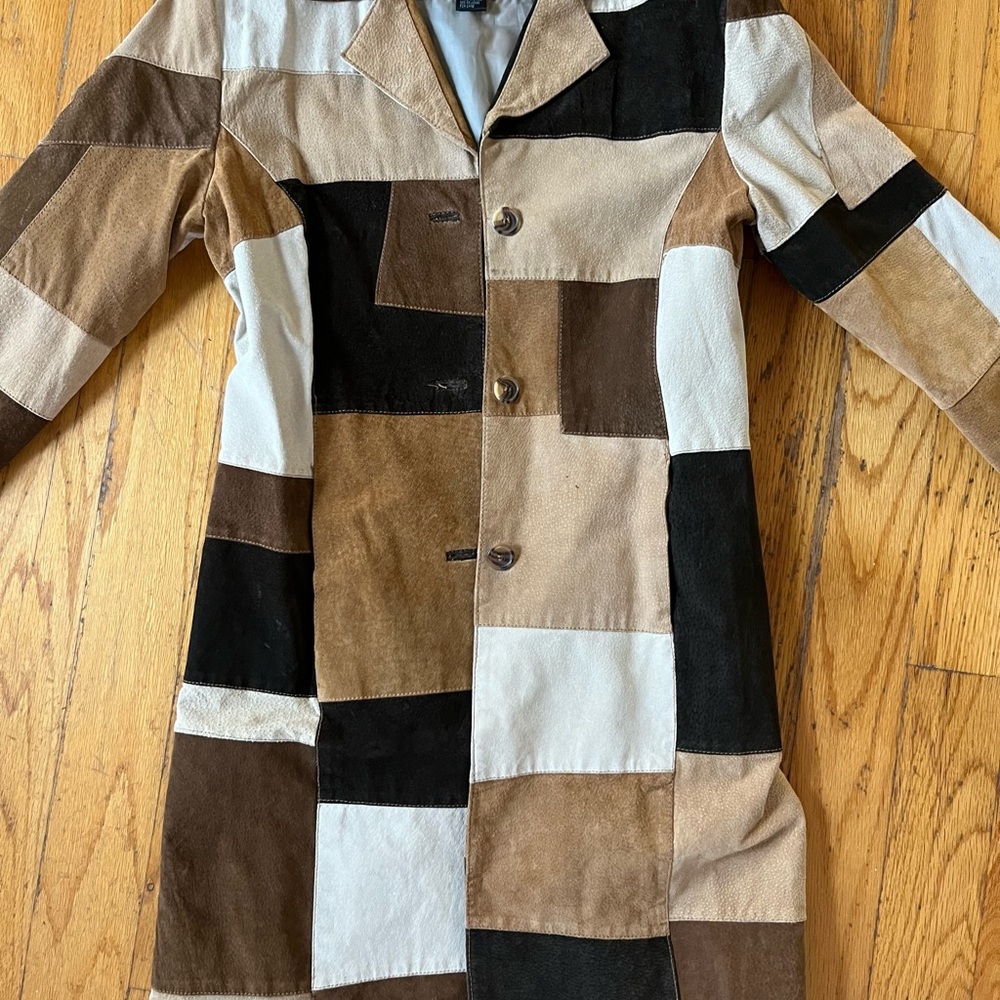 Vintage Paris Blues Patchwork Coat - Picture 2 of 6
